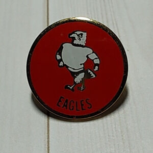 School Mascot Eagles Red, White & Gold Pin Athlete Athletic Sports Team Varsity